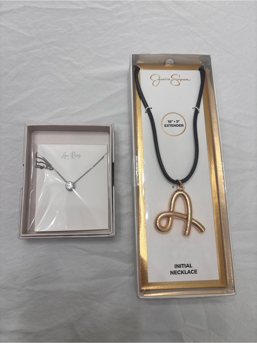 Jessica Simpson Gold Initial 'A' Necklace with Black Cord